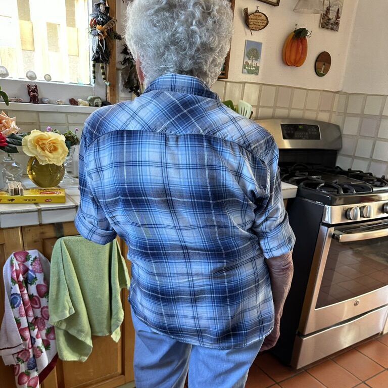 An adult practicing scoliosis-specific exercise