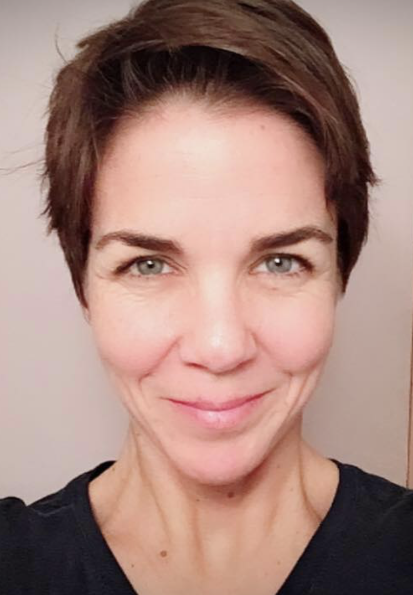 Judy Heany, Scolio-Pilates practitioner in Cape May, New Jersey, smiling in a close-up portrait