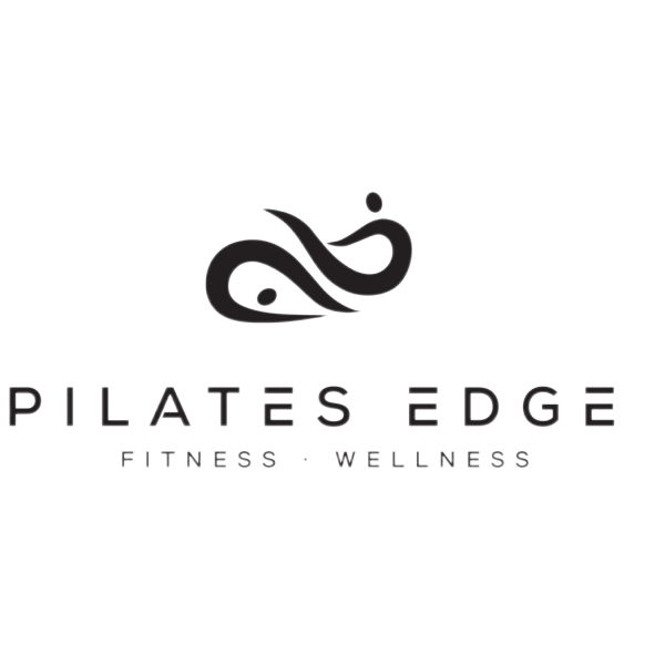 Pilates Edge logo, a black abstract line-art figure above the words "Pilates Edge" and "Fitness · Wellness."