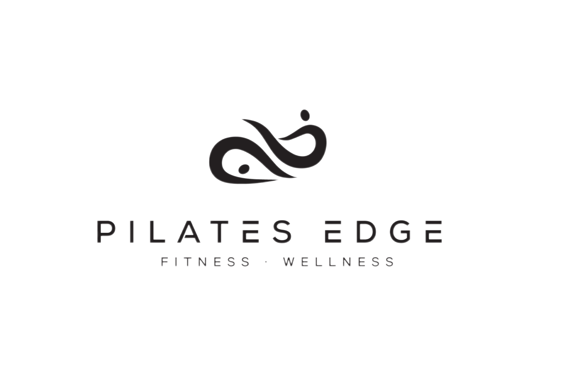 Pilates Edge logo, a black abstract line-art figure above the words "Pilates Edge" and "Fitness · Wellness."